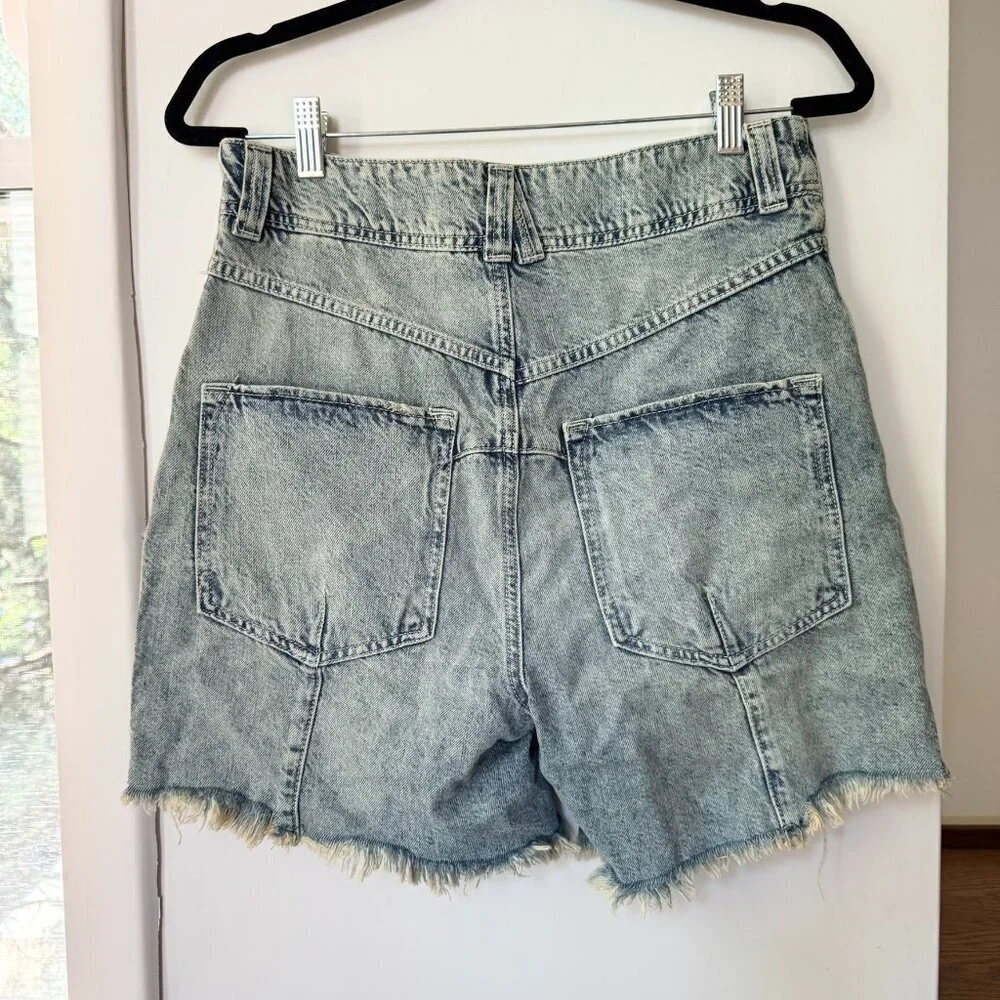 New Free People Nelson Long Jean Shorts Blue Size XS